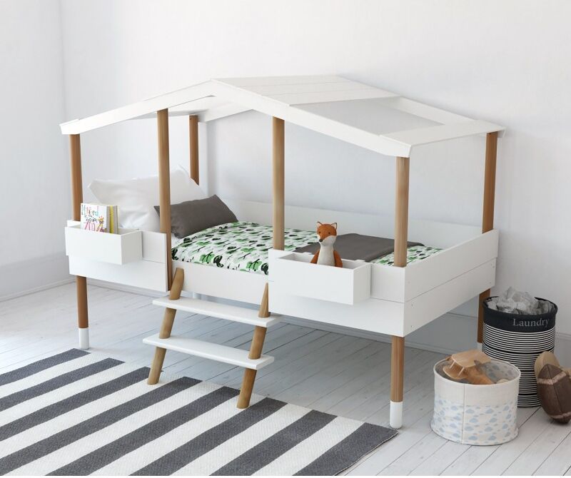 BELENUS KIDS Lit cabane avec bacs de rangements PILOTI - Bln kids