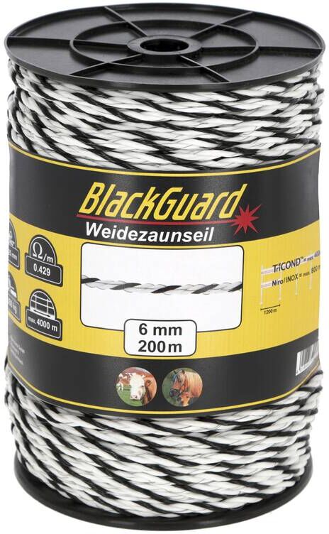 BlackGuard Weidezaunseil, 200 m x 6 mm