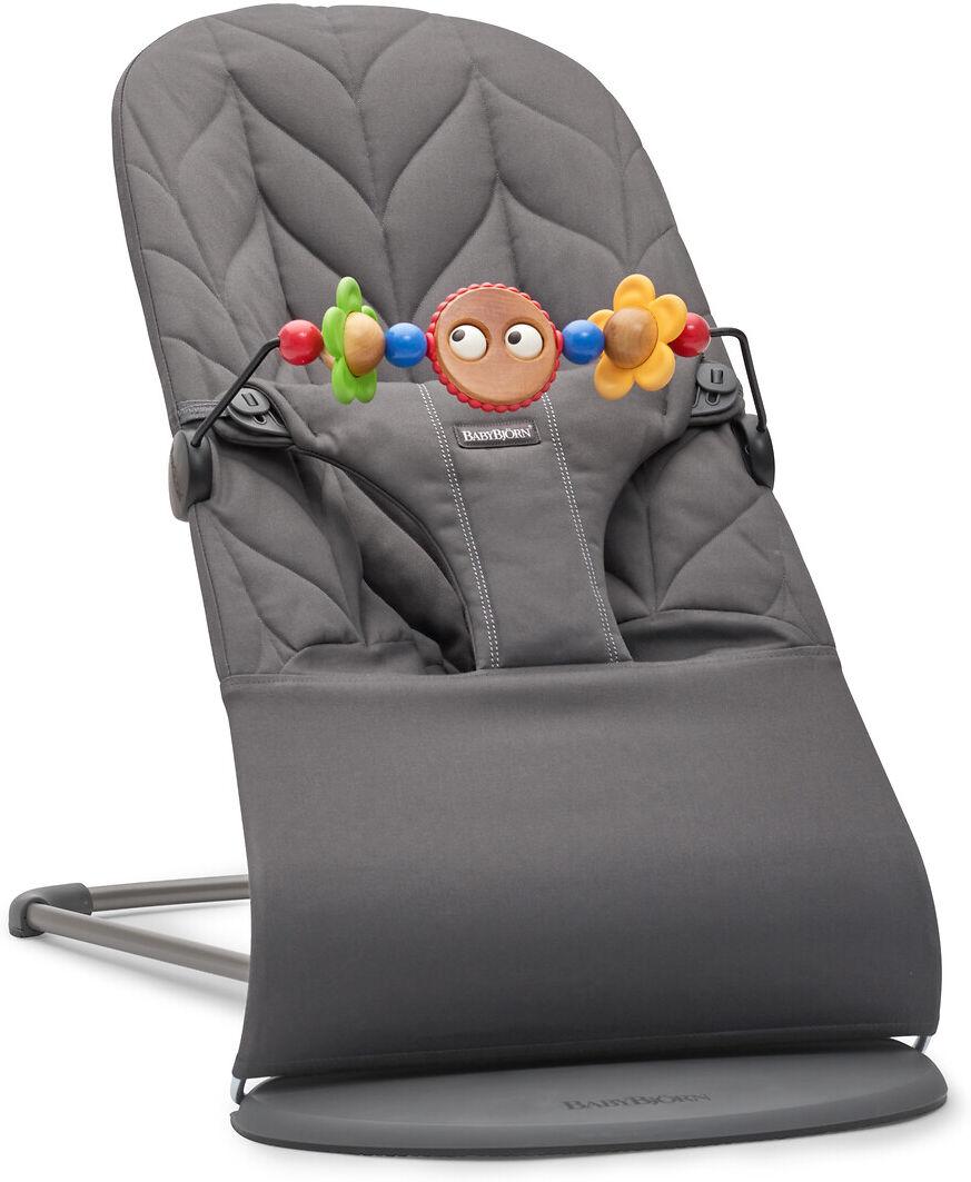 BABYBJORN Babywippe Bliss, Baumwolle mit Blütenblatt-Steppung, Spielbogen GRAU