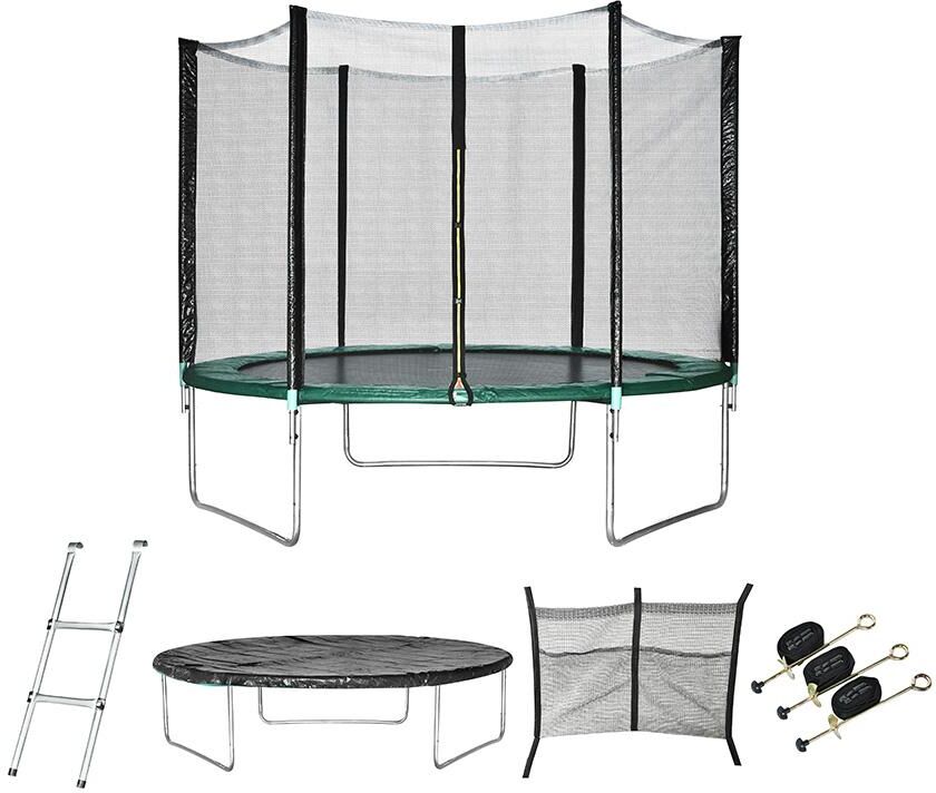 Vente-unique.ch Trampolin mit Netz, Leiter und Verankerungssatz KANGA - D. 305 cm