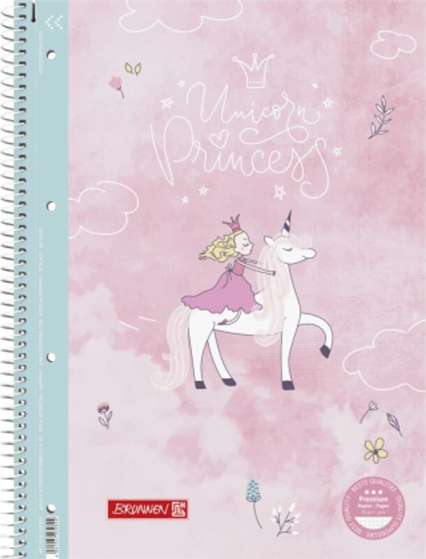 Baier & Schneider Brunnen Collegeblock A4 Liniert 28 90g Unicorn Princess