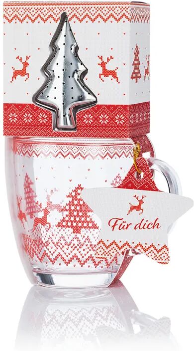 Weltbild Geschenkset Norweger Tasse mit Tee-Ei in Weihnachtsbaum-Form und Schwarztee lose