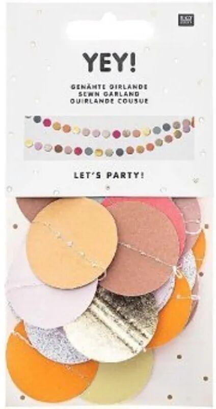 RICO DESIGN Glitter-Girlande LET‘S PARTY (2m) in bunt