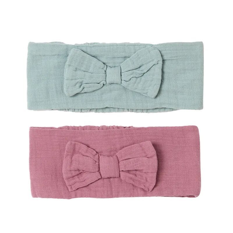 OrganicEra Haarband MUSLIN BOW 2er-Set in aqua/plum