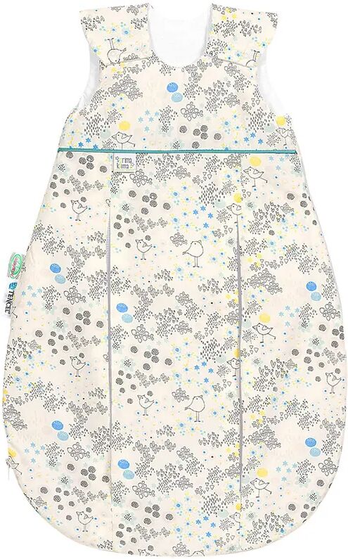 Odenwälder Jersey-Schlafsack BABYNEST® PRIMA KLIMA FLOWER BIRDS in creme/blau