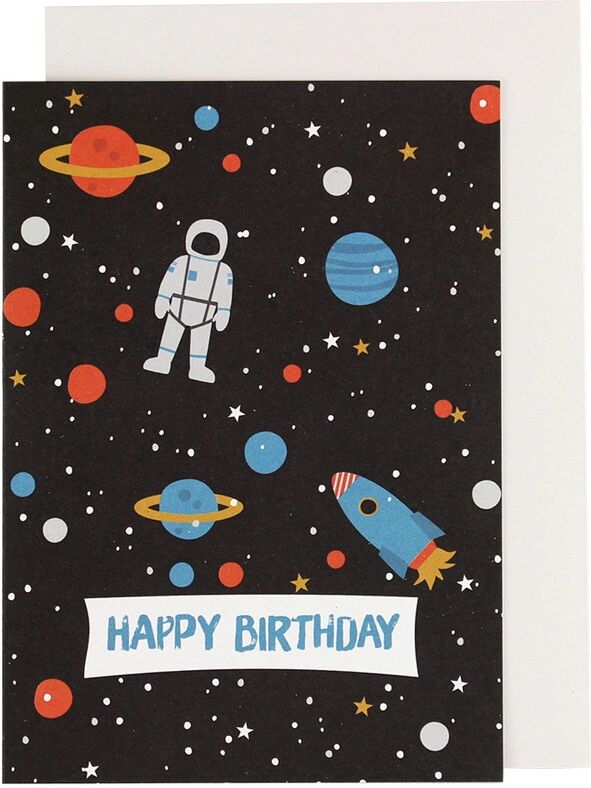 ava&yves Klappkarte SPACE – HAPPY BIRTHDAY 2-er Set in schwarz