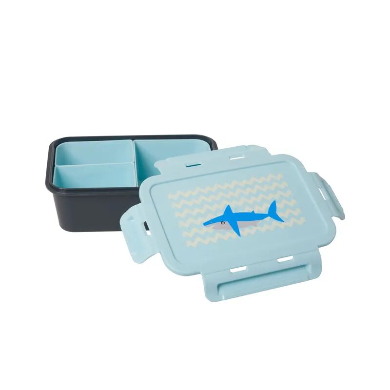 rice Lunchbox SHARK mit 3 Fächern in blau