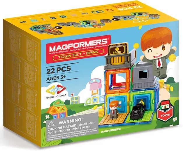 Magformers Magnet-Bausatz MAGFORMERS 278-81 TOWN SET – BANK 22-teilig