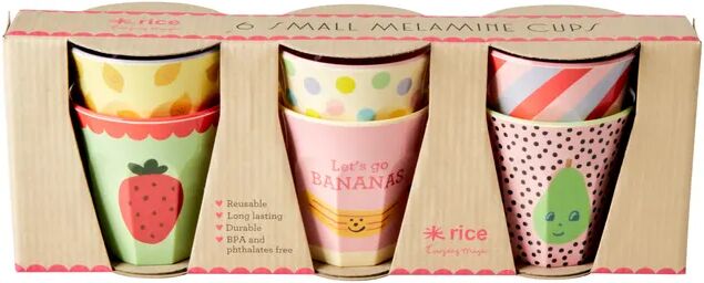 rice Melamin-Becher FRUITS - SMALL 6er-Pack in bunt