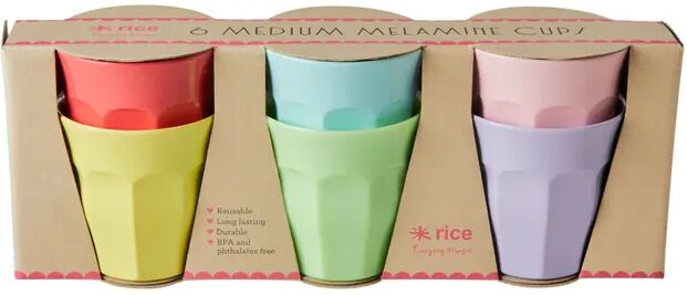 rice Melamin-Becher YIPPIE YIPPIE YEAH - MEDIUM 6er-Pack in bunt