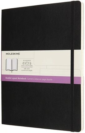 Moleskine Germany Moleskine Notizbuch - Doppelte Lineatur, X-Large, Liniert-Blanko, Schwarz