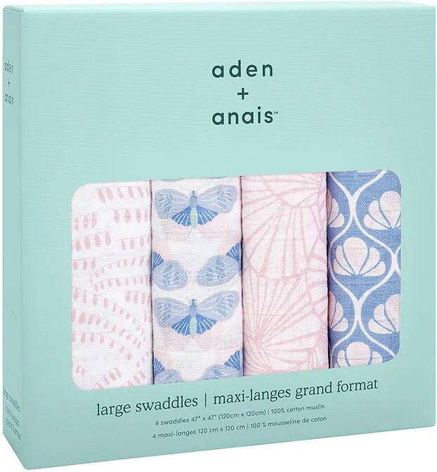 aden + anais Pucktuch DECO COLLECTION (120x120) 4er-Set in blau/beige