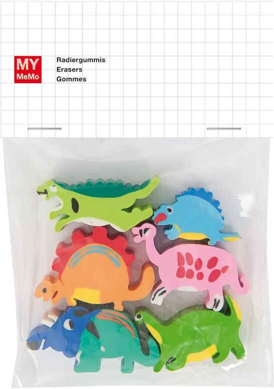 RICO DESIGN Radiergummi-Set DINOSAURIER 6er-Pack in bunt