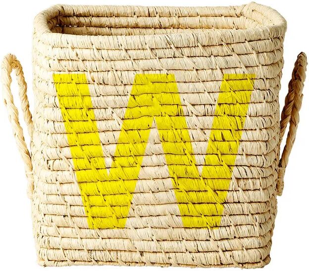 rice Raffia-Korb SQUARE – LETTER W