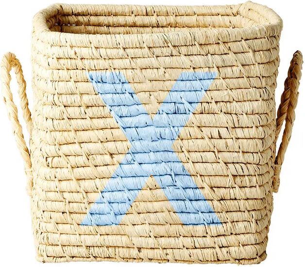 rice Raffia-Korb SQUARE – LETTER X