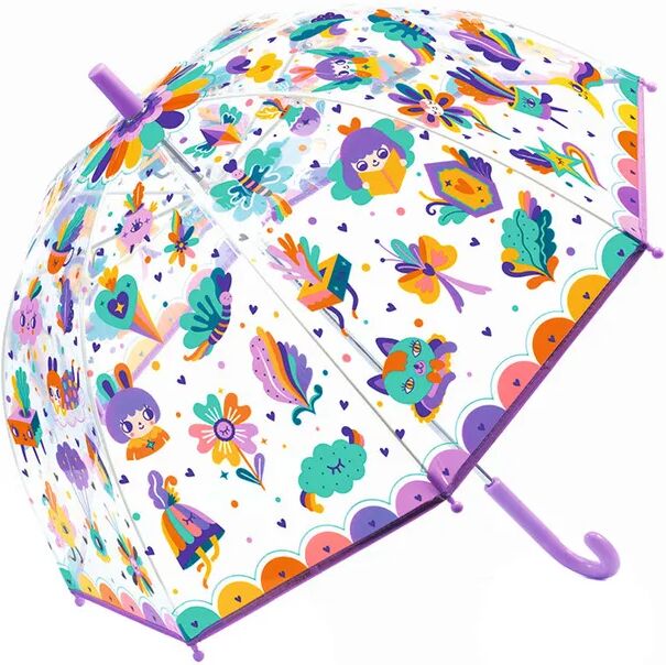 Djeco Regenschirm POP REGENBOGEN in transparent/bunt