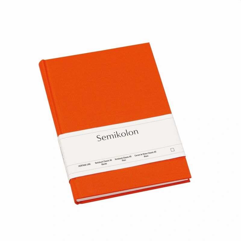 Semikolon Notizbuch Classic A5 blanko orange
