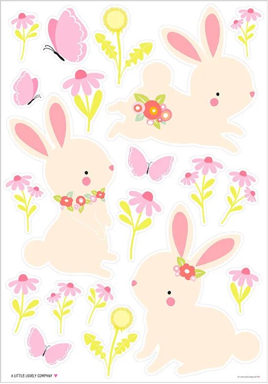 A Little Lovely Company Wandsticker BUNNY 28-teilig in bunt