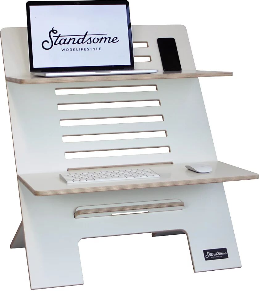 Standsome Stehschreibtisch-Aufsatz DOUBLE HxBxT 770 x 670 x 490 mm weiß