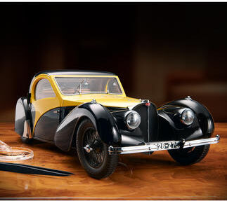 Bugatti Atalante Type 57SC 1937, Modell 1:12, auf 500 Stück limitiert, gelb