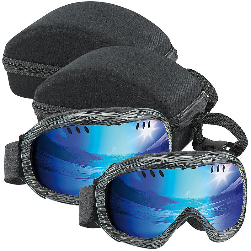 Speeron 2er-Set Superleichte Hightech-Ski- & Snowboardbrillen inkl. Hardcase