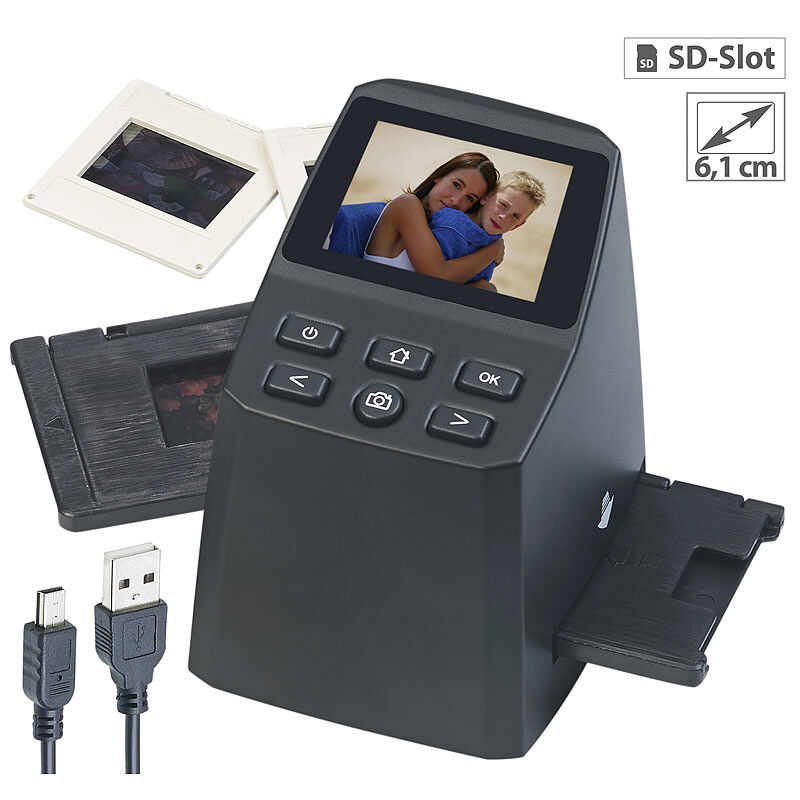 Somikon Stand-Alone-Dia- und Negativ-Scanner mit 8-MP-Sensor, 2.400 dpi