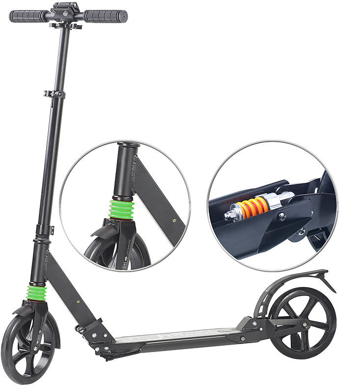 Pearl Klappbarer Profi-City-Roller, XXL-Räder, 2-fache Federung, bis 100 kg