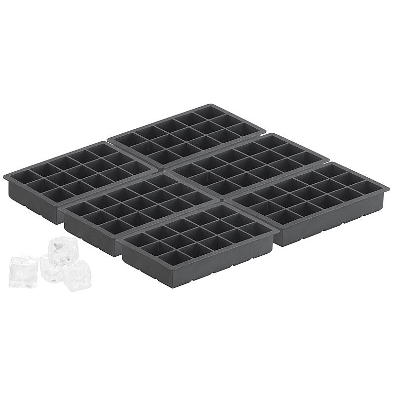 Pearl Silikon Eiswürfelform für 15 kleine Würfel 3x3x3cm, 6er Set je 500ml