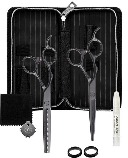 Olivia Garden Silk Cut PRO Matt Black 2er Set LH 5,75+Eff Friseurzube