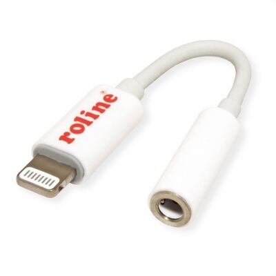 Roline Lightning Adapter, 0.13m, Lightning male / Klinke 3.5mm fe