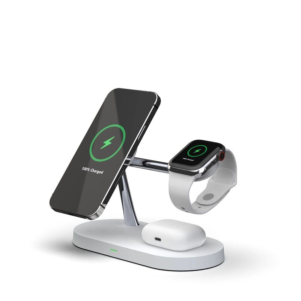 Tech-Protect Bezdrátová rychlá nabíječka pro iPhone 12 / 13, AirPods a Apple Watch - Tech-Protect, A12 MagSafe Wireless Charger White