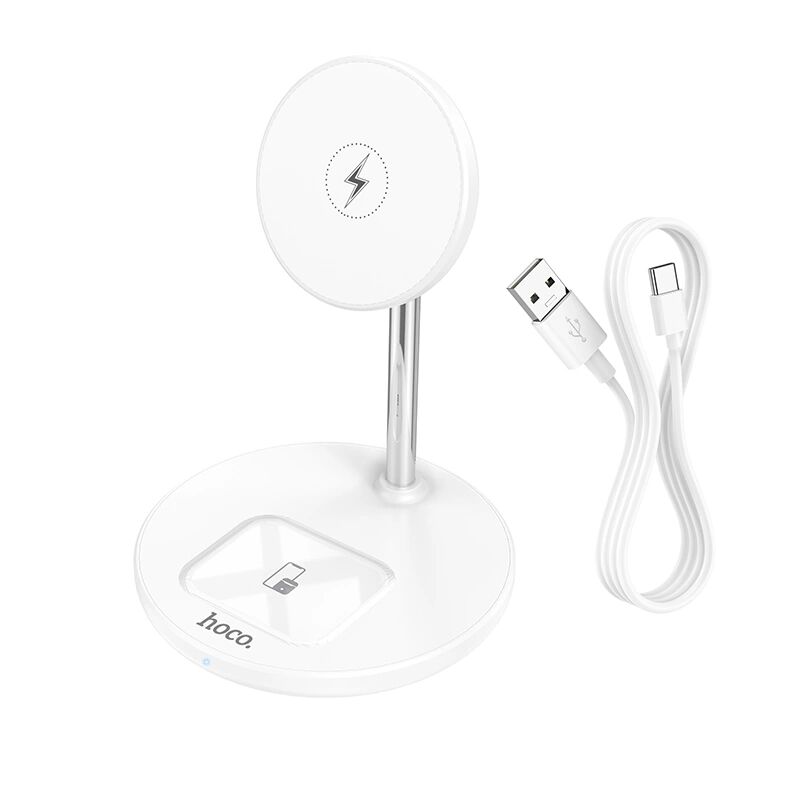 Hoco Bezdrátová rychlá nabíječka pro AirPods a iPhone 12 / 13 - Hoco, S23 Volant White with MagSafe