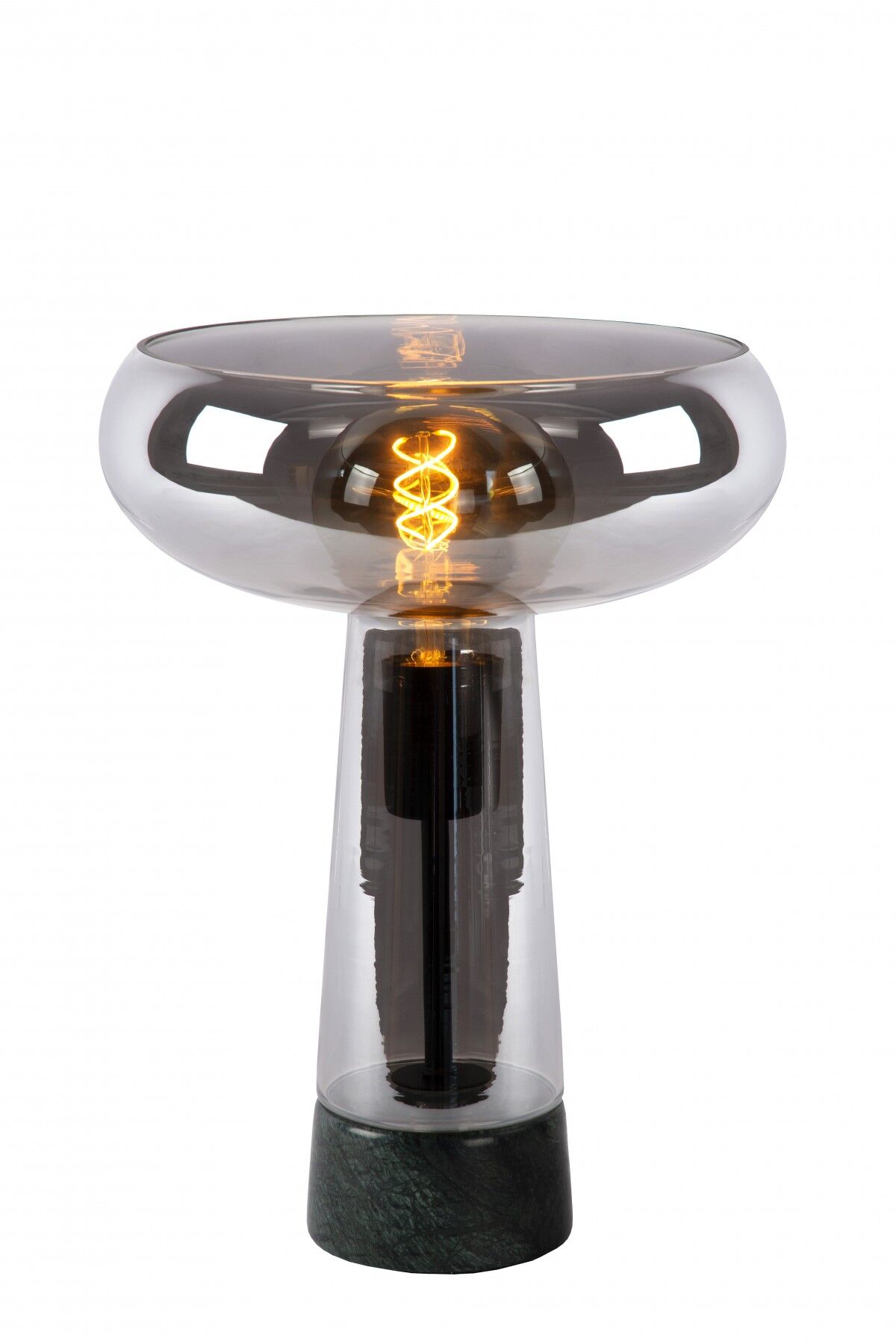 Lucide 03528/01/65 stolní lampička Listelle 1x40W   E27 - kouřová šedá, sklo, vypínač na kabelu