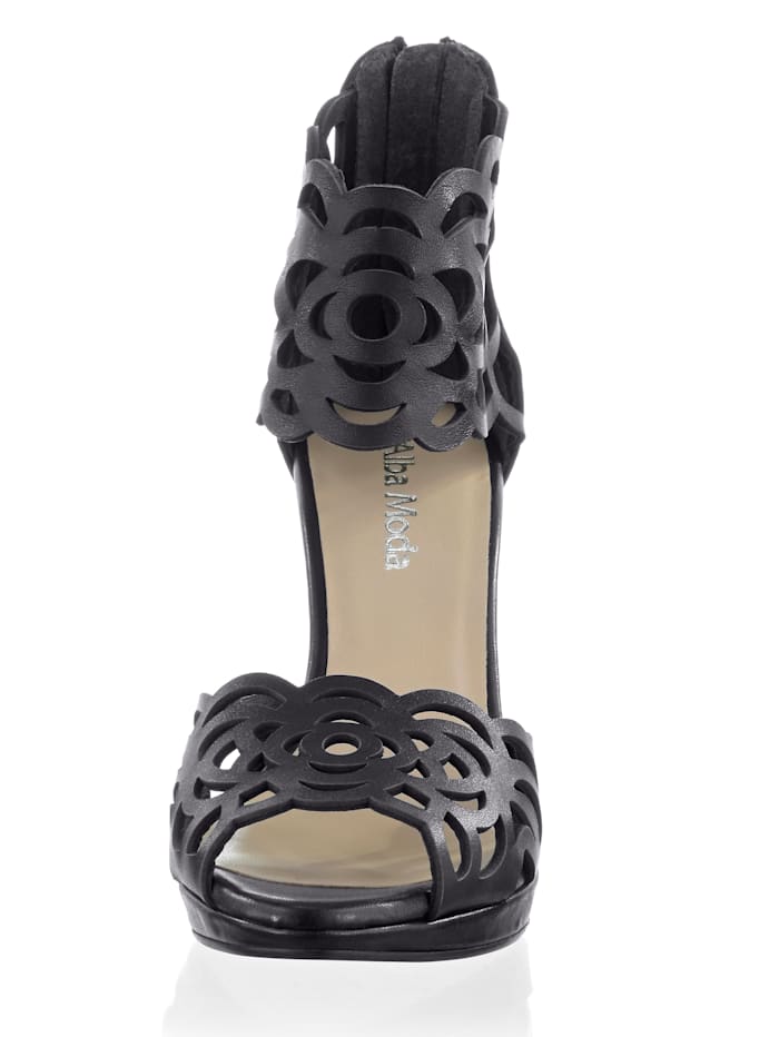 Alba Moda Sandalette mit Cutouts auf den Riemen, schwarz