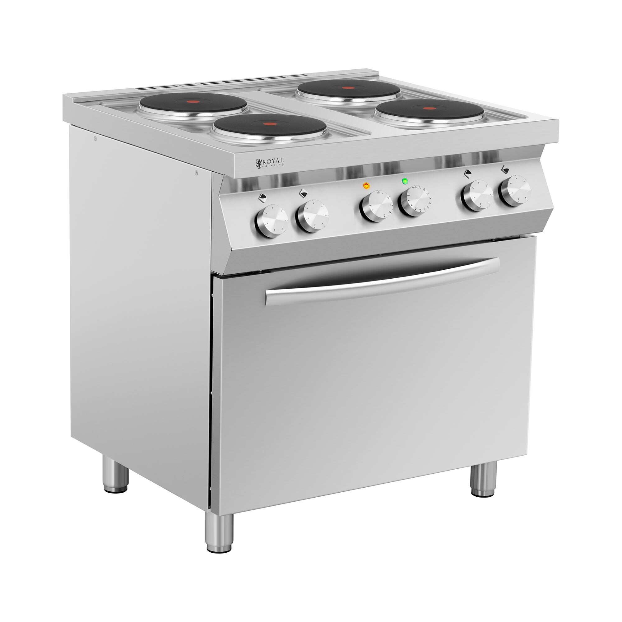 Royal Catering Cuisinière électrique avec plaque de cuisson - 13 400 W - 4 feux - Chaleur tournante RC-EC4VO