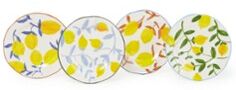 &Klevering; Lemon Twig dinerbord 22 cm set van 4 - Geel