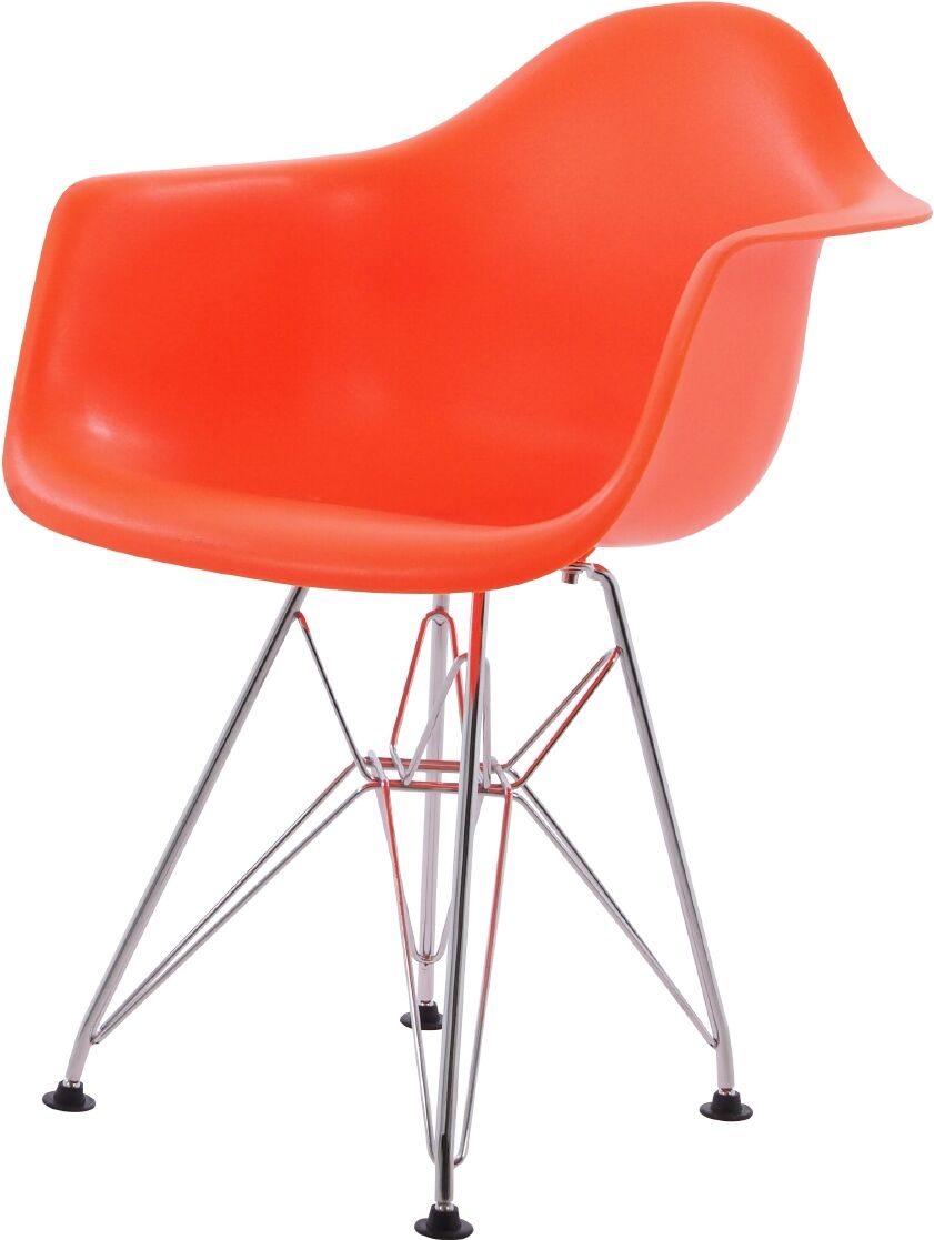 domini kinderstoel DA-rod Junior neon oranje - b x d x h: 31 x 31 x 55 cm zitting: 33 cm - Metalen basis. Plastic top.