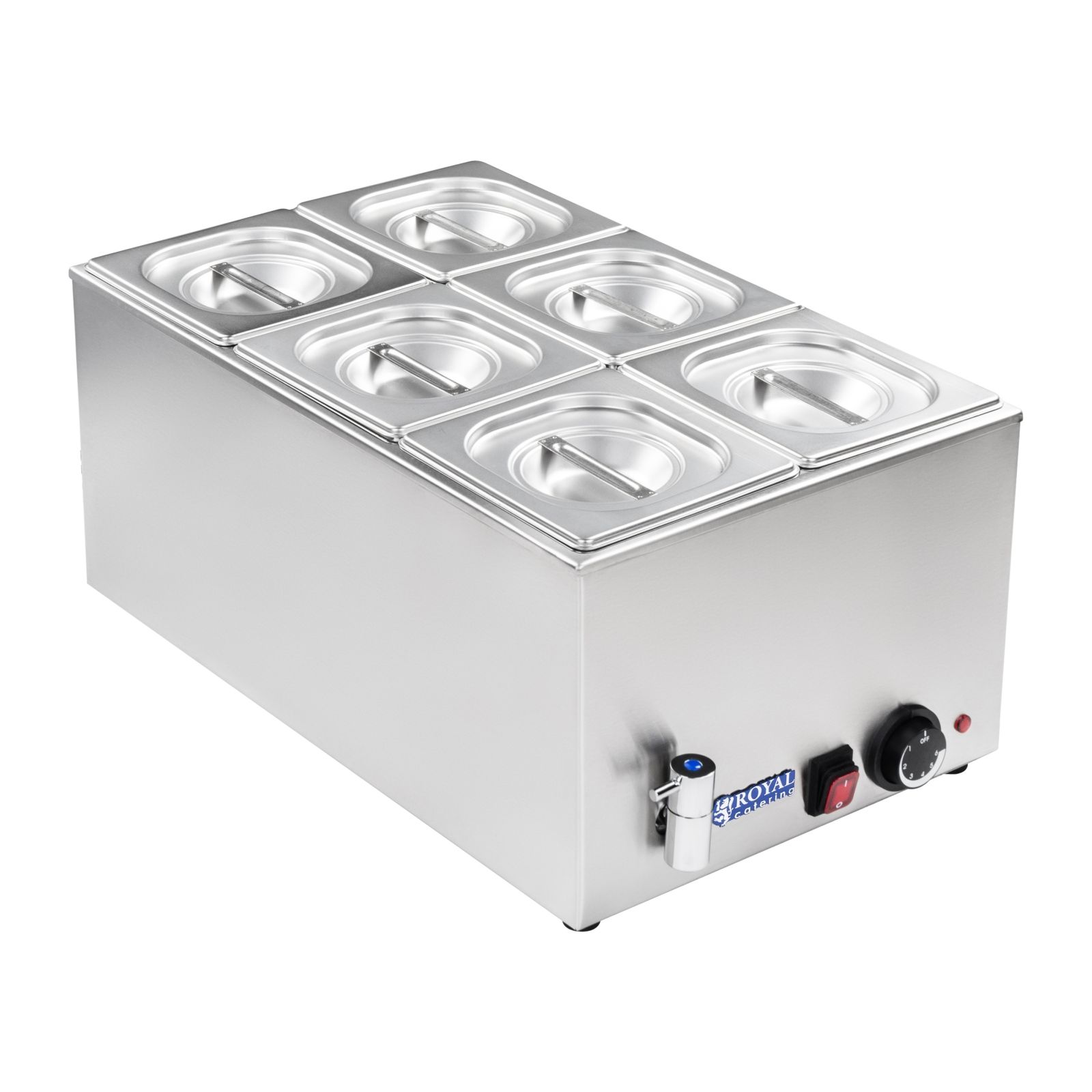 Royal Catering Bain-marie - GN container 1/6 - aftapkraan RCBM-1/6-150A-GN