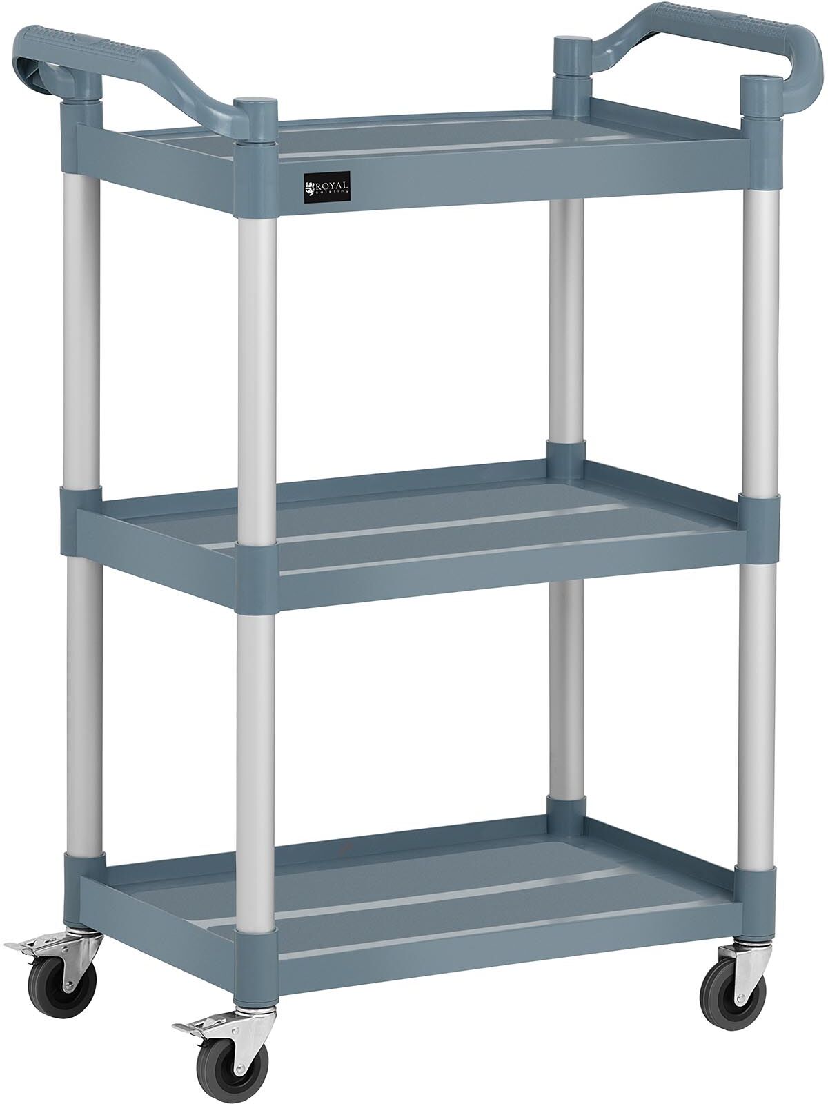 Royal Catering Servicewagen - 3 planken - 90 kg - 63 x 40 cm - grijs RC-PSTG3800