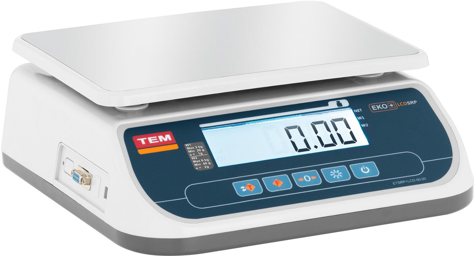 TEM Tafelweegschaal - geijkt - 6 kg / 2 g - Dual LCD TSRP+LCD06T-B1