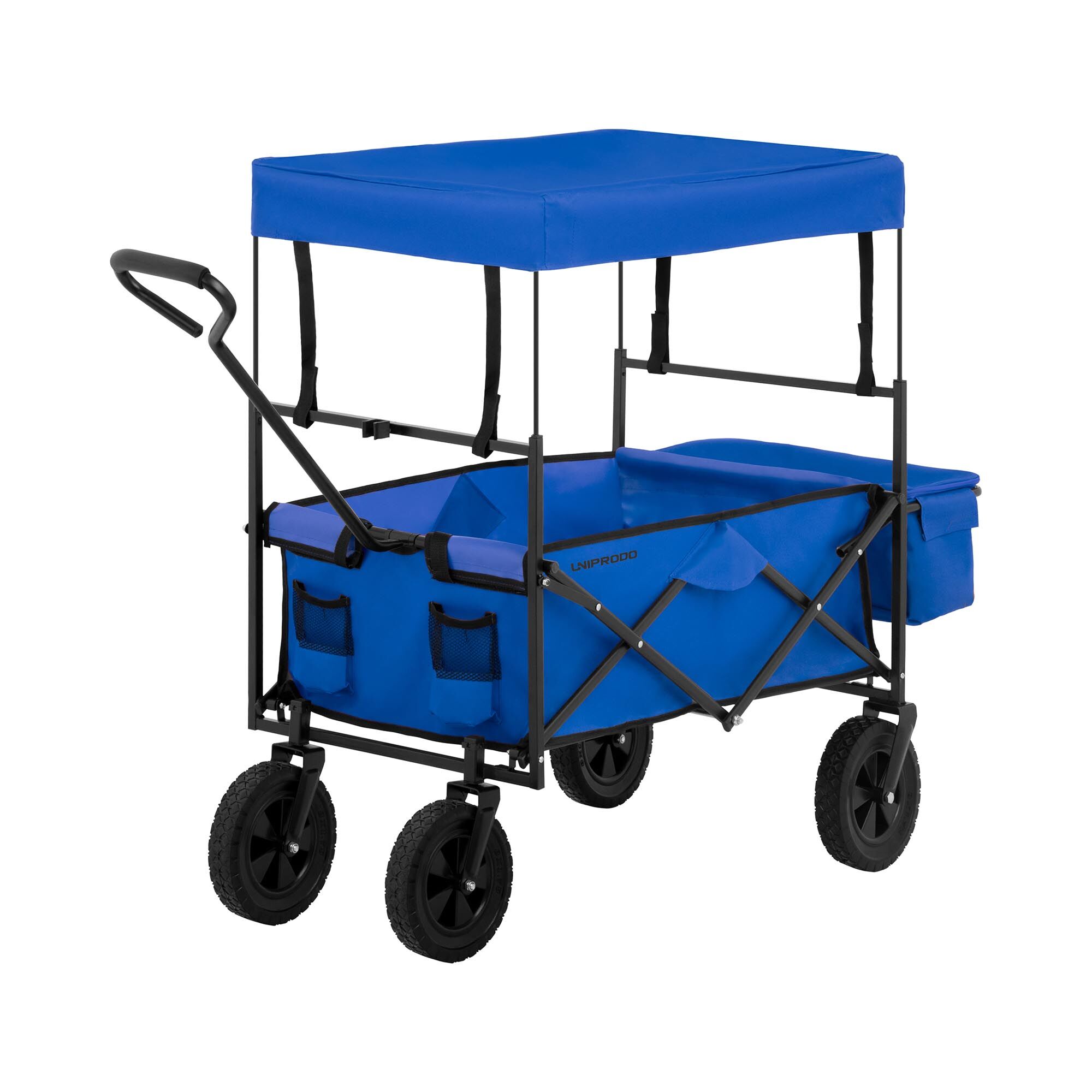 Uniprodo Opvouwbare bolderkar met dak - blauw UNI_CART_02