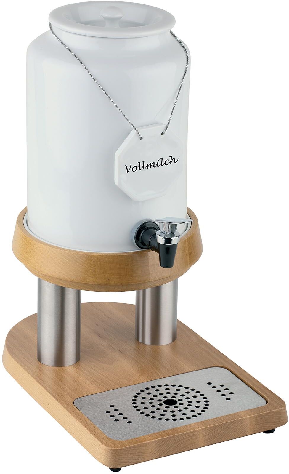 APS Melkdispenser - Roestvrij staal, hout, porselein - 4 L APS-10840