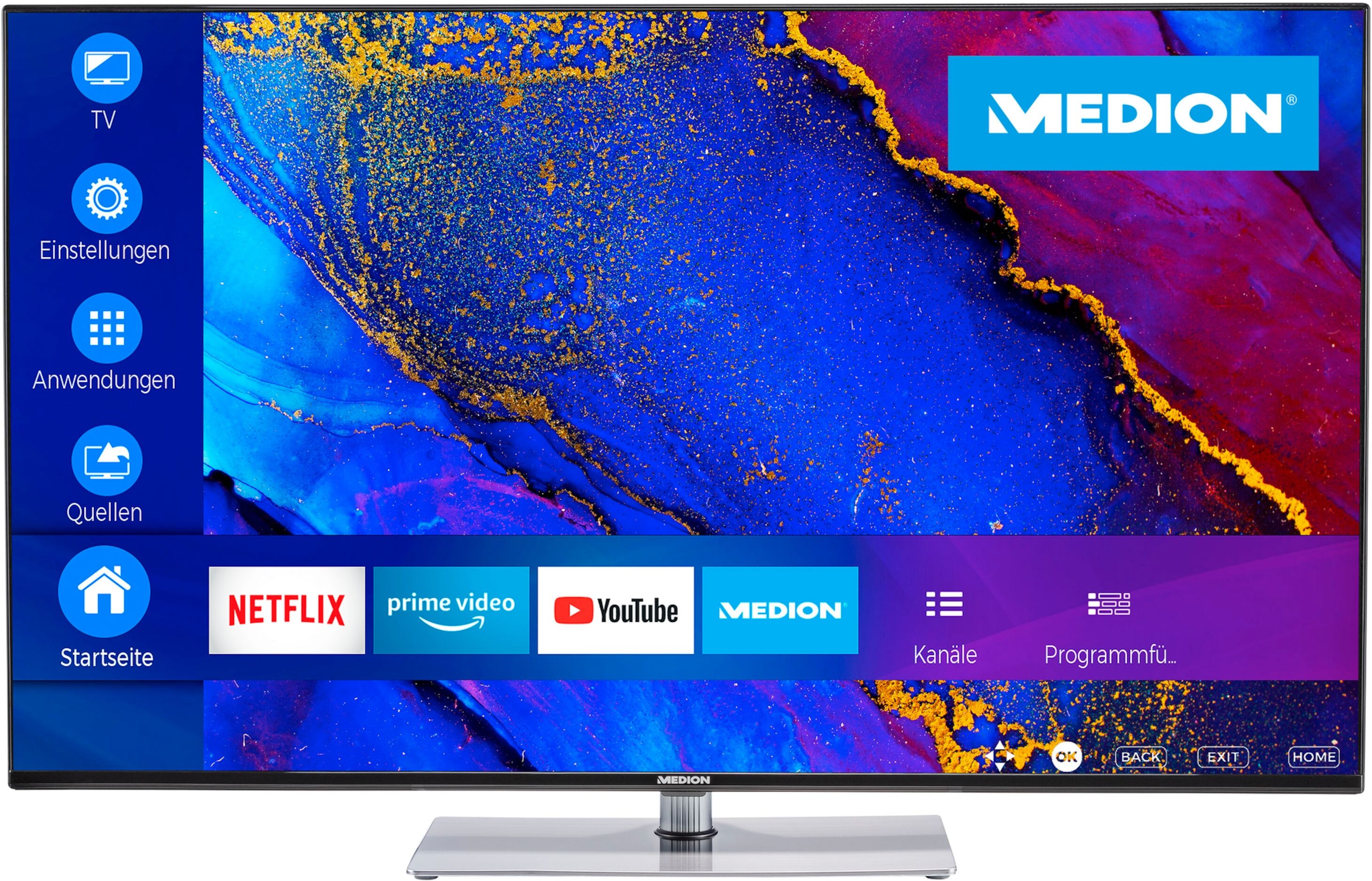 MEDION LIFE X14312 Smart-TV  108 cm (43'')  Ultra HD Display  HDR  Dolby Vision  Micro Dimming  MEMC  PVR ready  Netflix  Amazon Prime Video