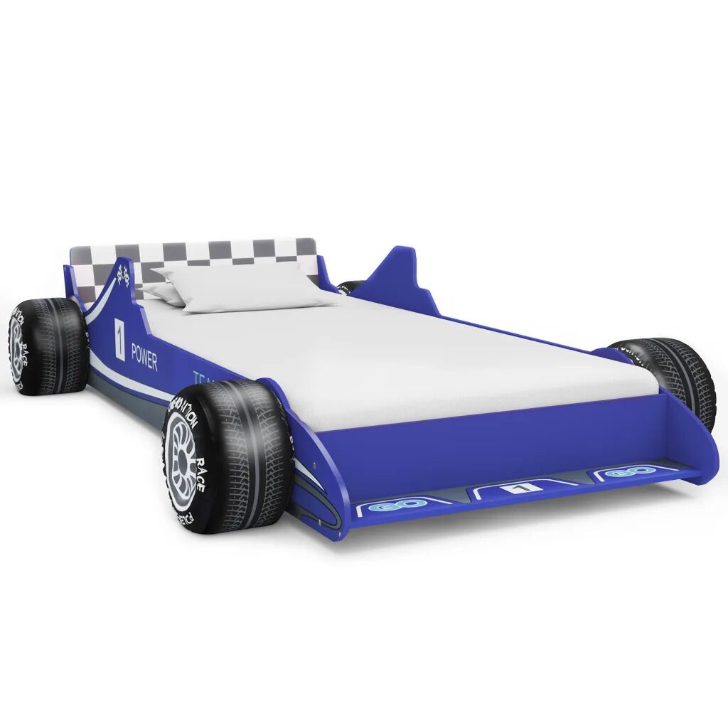 vidaXL Kinderbed raceauto blauw 90x200 cm