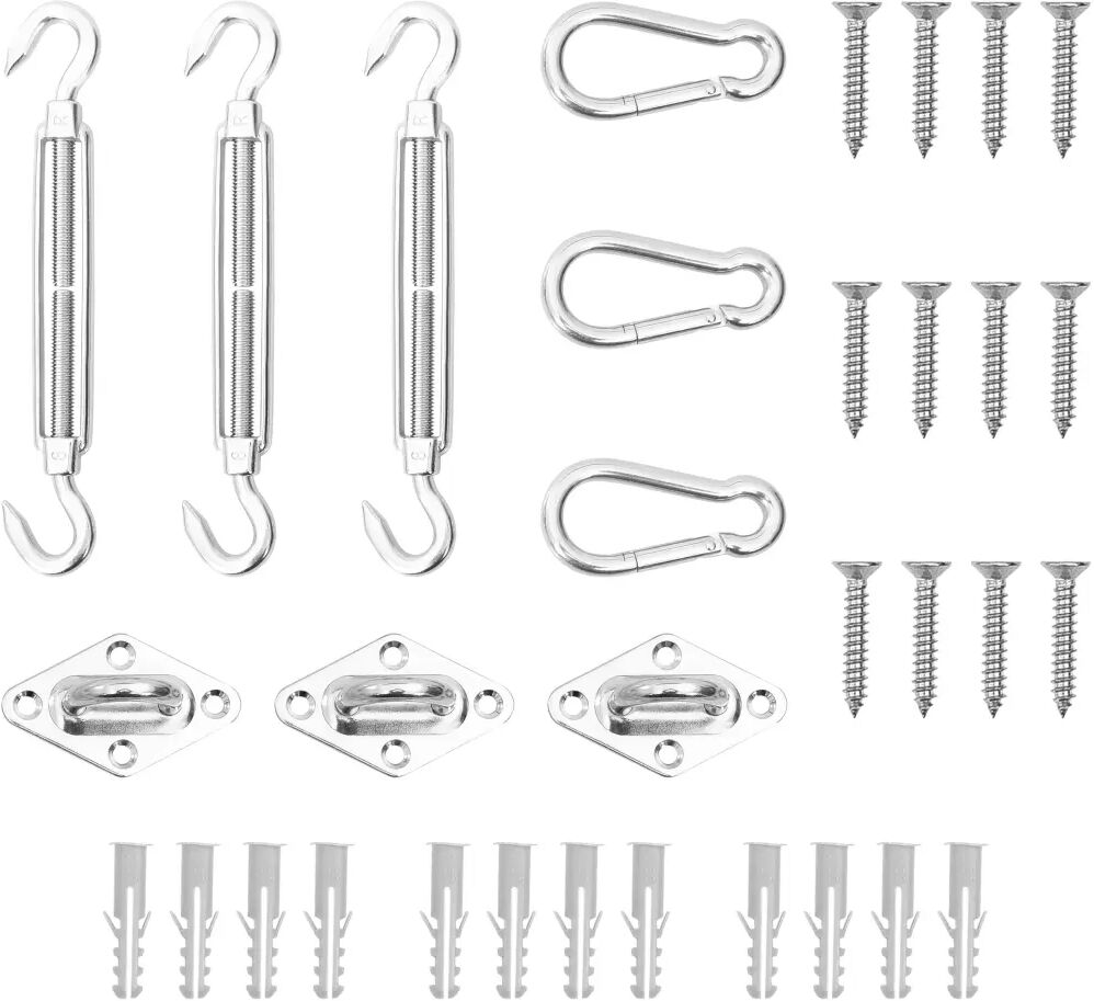 vidaXL 9-delige Zonneschermaccessoireset roestvrij staal