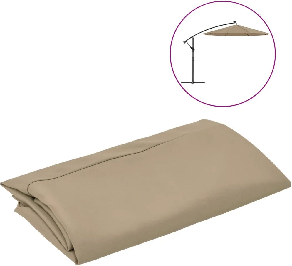 vidaXL Vervangingsdoek voor zweefparasol 350 cm taupe