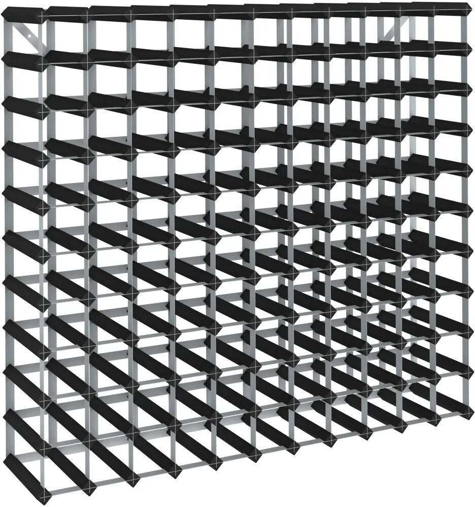 vidaXL Wijnrek voor 120 flessen massief grenenhout zwart