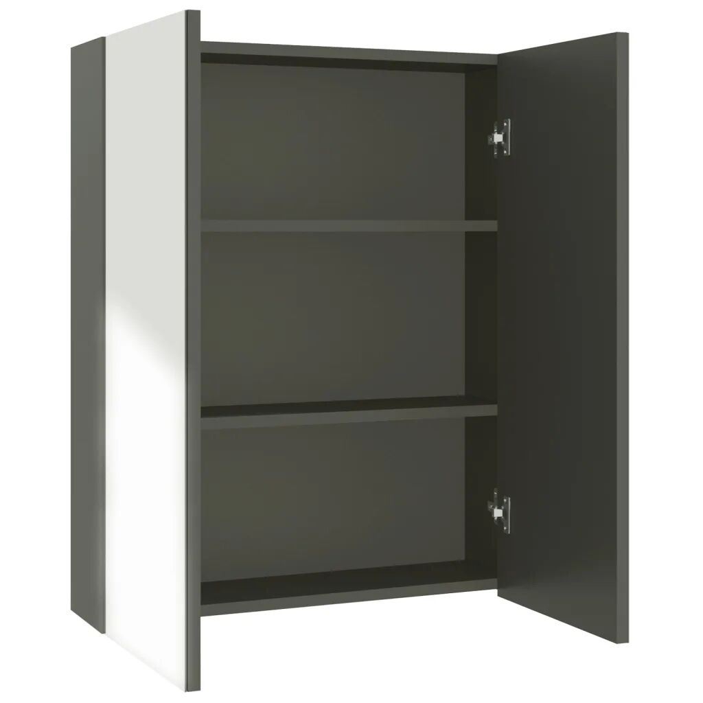 vidaXL Badkamerkast met spiegel 60x15x75 cm MDF grijs