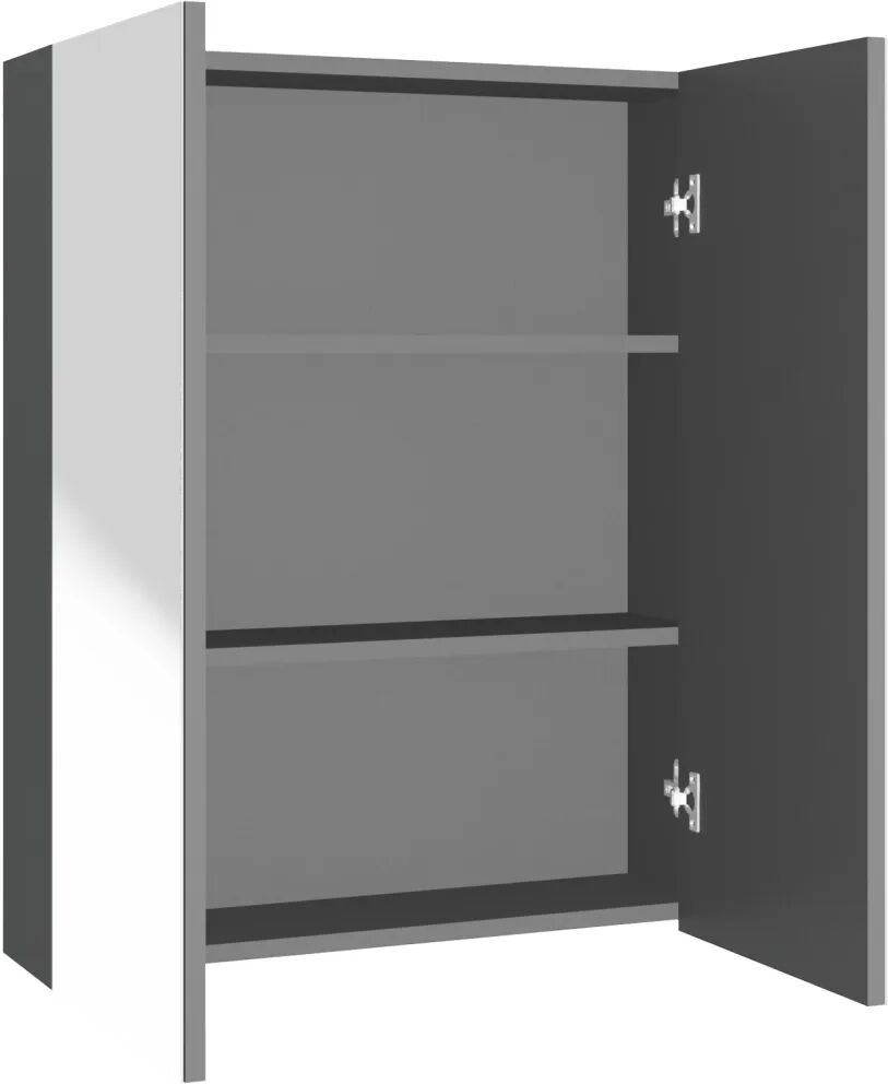 vidaXL Badkamerkast met spiegel 60x15x75 cm MDF antracietkleurig