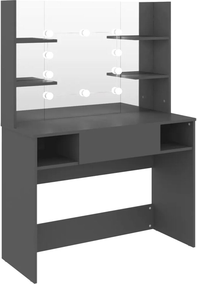 vidaXL Kaptafel met LED-verlichting 100x40x135 cm MDF grijs